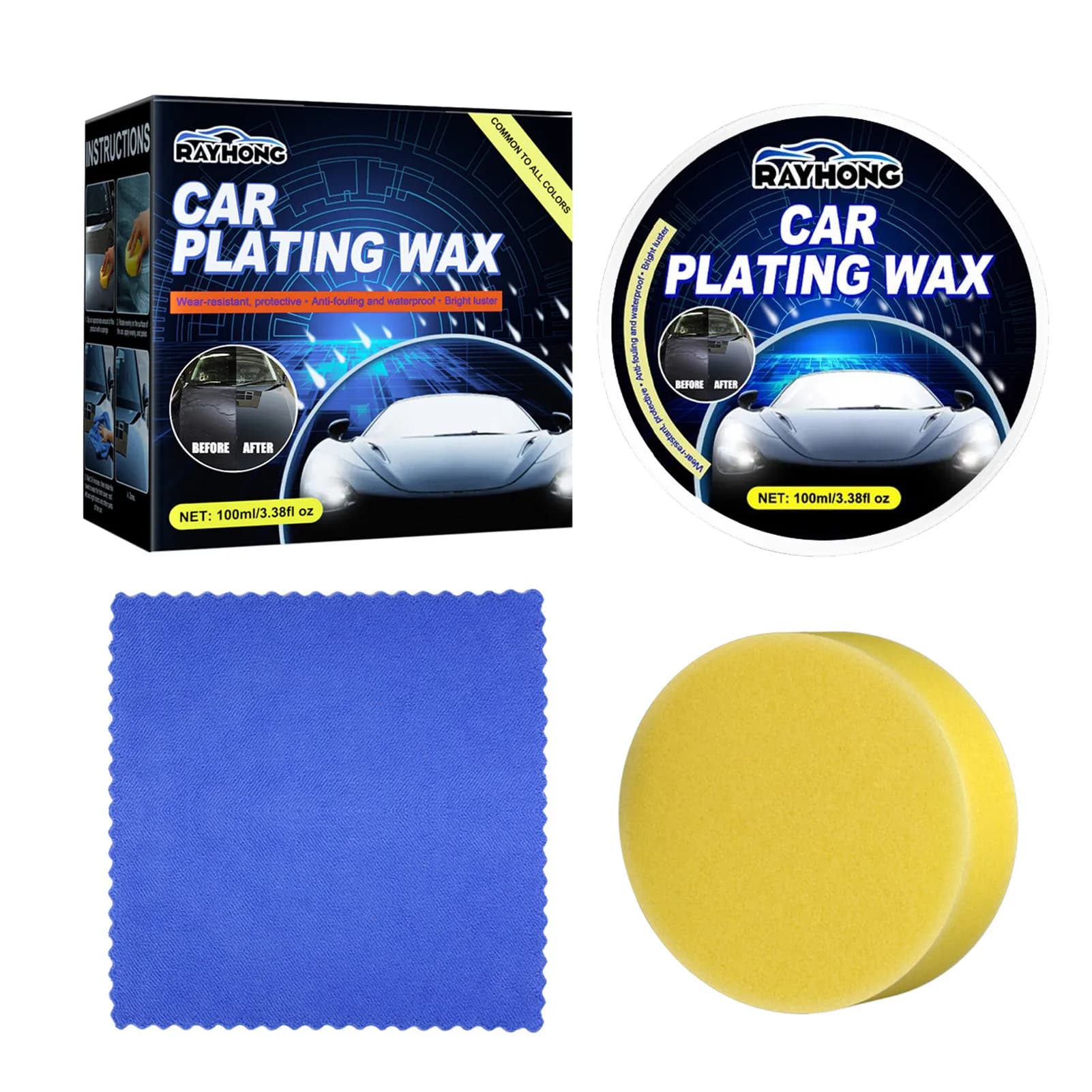 100 ml Cera per auto Placcatura in cristallo Set Cera per rivestimento automatico Durezza automatica Cera per manutenzione Pellicola per lucidatura idrofobica in ceramica per auto