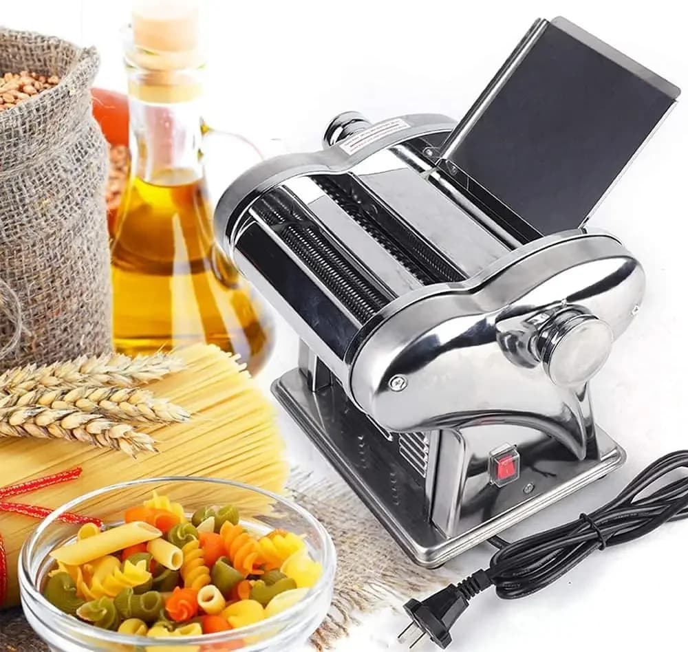 Dough Sheeter, Commercial Electric Dough Roller, 110V Stainless Steel Electric Noodle Making Pasta Maker, Electric Pasta Machine
