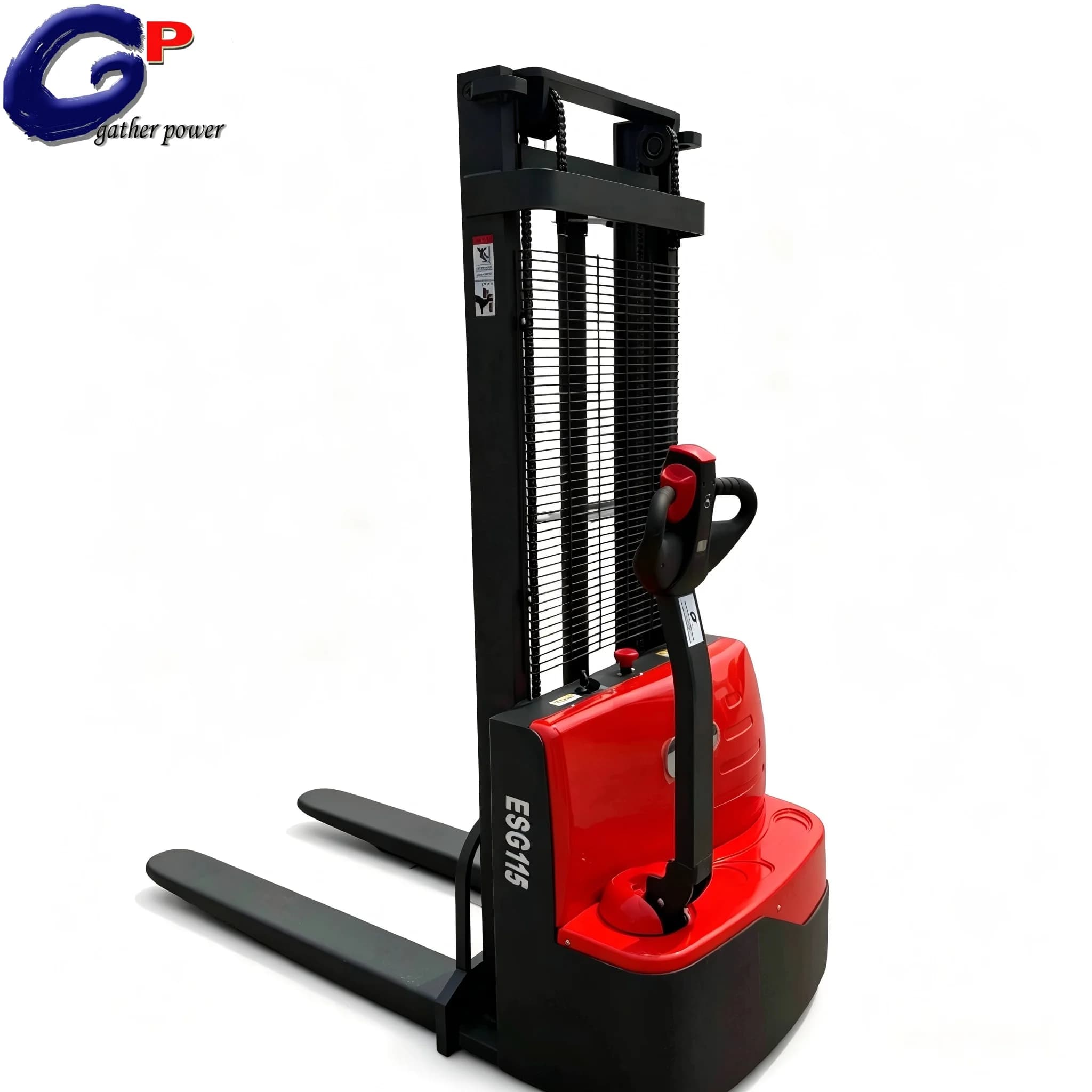ESG115 Stoccatore Elettrico 1.5T: Montante a 2 Stadi 3m, 24V/85Ah, Forche 1220mm, Curtis, Caricabatterie Intelligente.