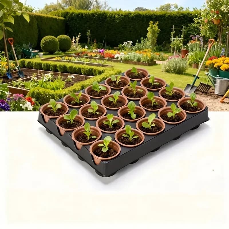 Vassoio per Semina 2026 Riutilizzabile, Vassoi in Plastica per Germinazione Piante con Fori di Drenaggio, per Giardino Balcone Serra Fagioli Fiori