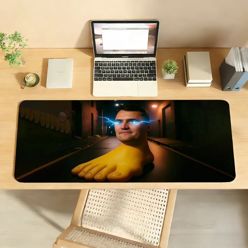 Charlie K-Kirk Mouse Pad per computer portatile, tappetino per mouse in gomma antiscivolo, tappetino per mouse per giocatori, decorazione per scrivania