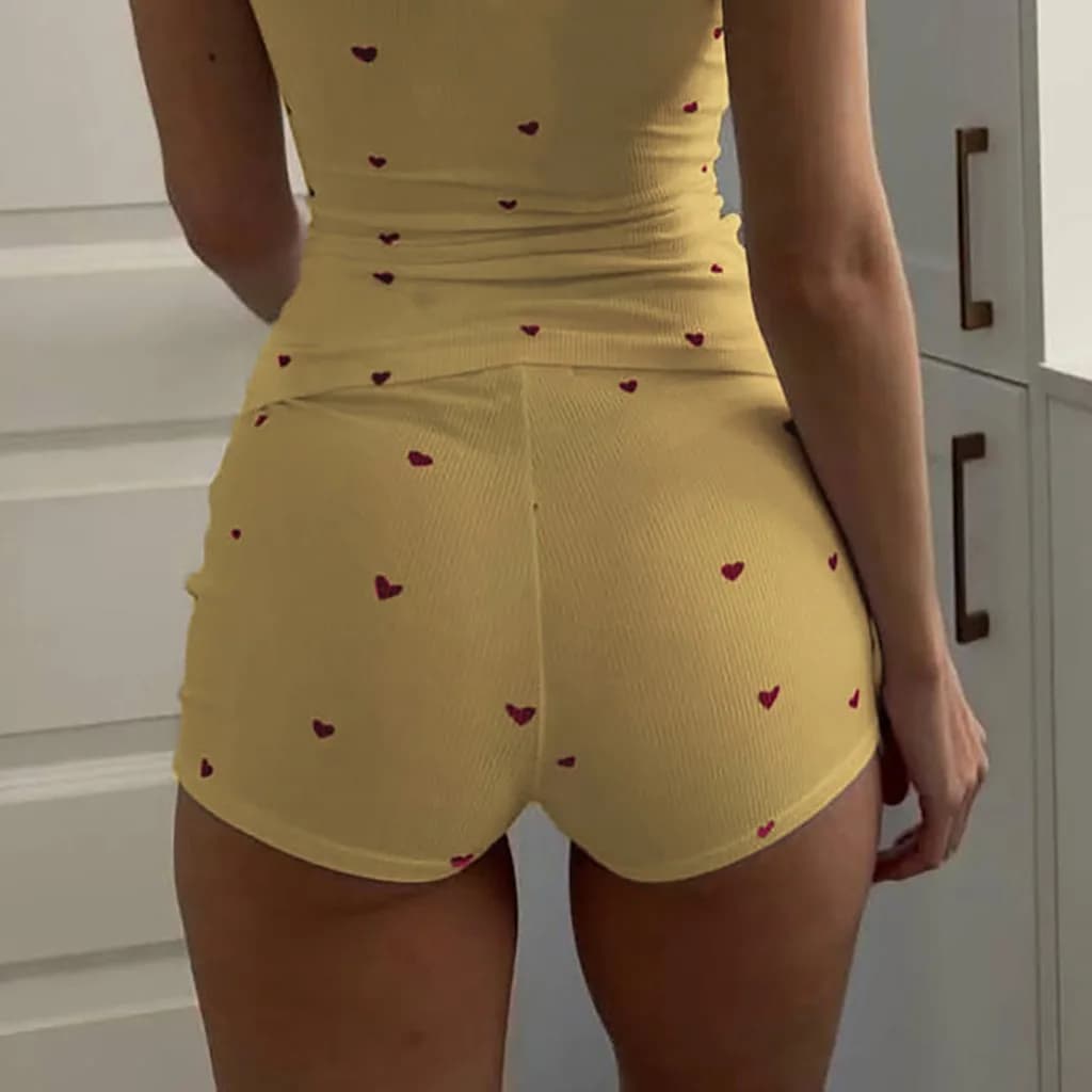 Mini Shorts Skin-Friendly Tank Top And Shorts Set Women'S 2-Piece Set Sleeveless Backless Tank Top For Casual Wear Women Hot