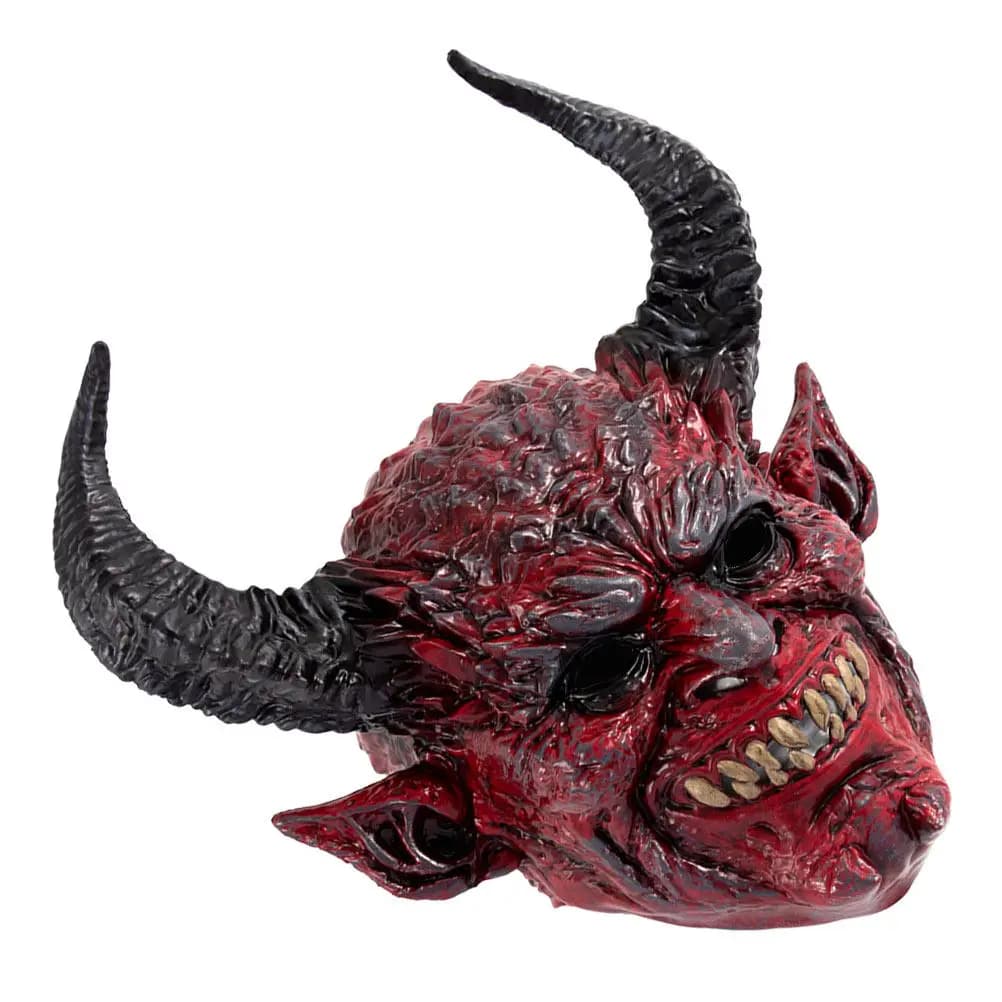 Maschera Integrale con Corna del Diavolo per Halloween, Costume Spaventoso per Cosplay, Maschera Horror con Corna da Demone, Design con Flusso d'Aria
