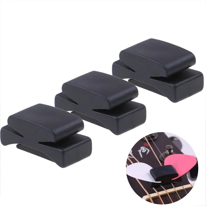 5 pezzi porta plettro per chitarra in gomma nera con plettro per chitarra fisso sulla paletta per chitarra basso ukulele accessori per chitarra carini TMZ