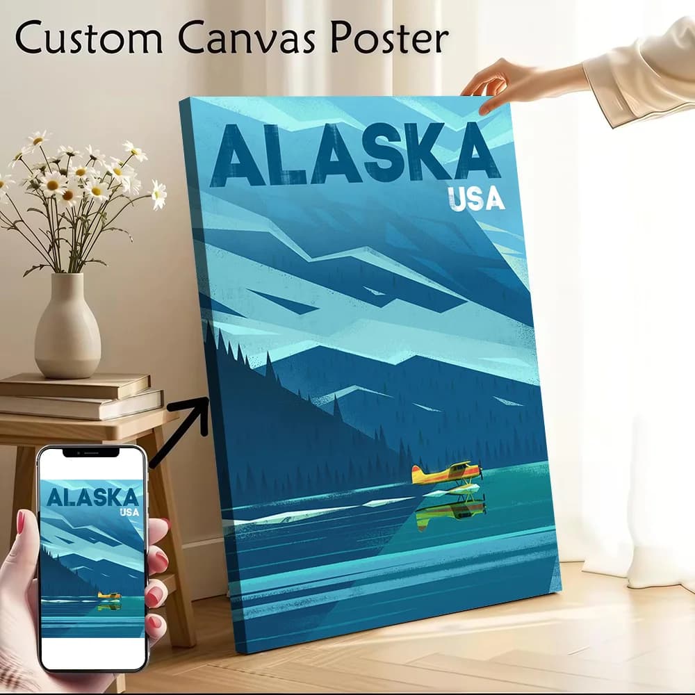 Alaska Travel Canvas Wall Art Poster Custom Wall Paintings Personalized Photo Printing for Home Decor Living Room Decoration