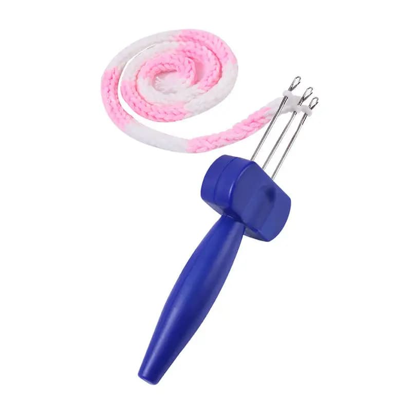 Strumento per Lavorazione a Maglia Portatile con Gancio a 4 Punte per Bordature e Finiture di Progetti di Lavoro a Maglia