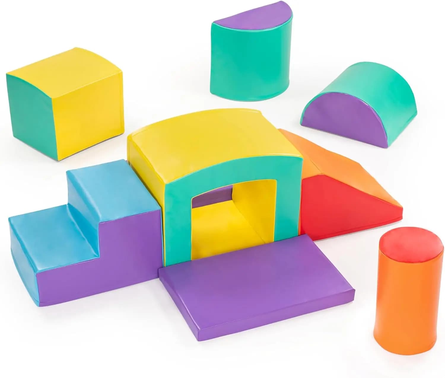 Giocattoli da arrampicata per bambini - Set da gioco morbido da 9 pezzi per bambini - Blocchi da arrampicata in schiuma - Attrezzatura da palestra morbida e sicura - Ottimo per tutte le età