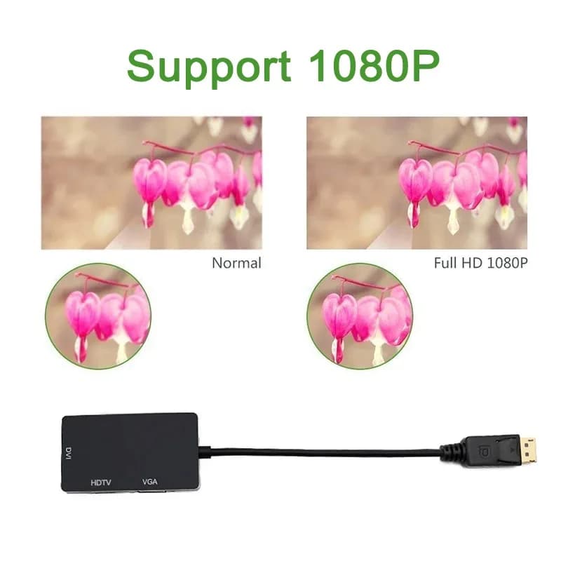Displayport Hub Display Port a HDMI Cavo adattatore VGA DVI compatibile Convertitore maschio-femmina per monitor PC Proiettore HDTV