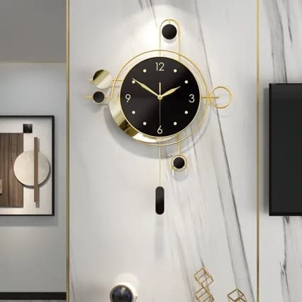Luxury wall clock in Nordic style, wall clock for living room, modern and creative decoration for the house.
