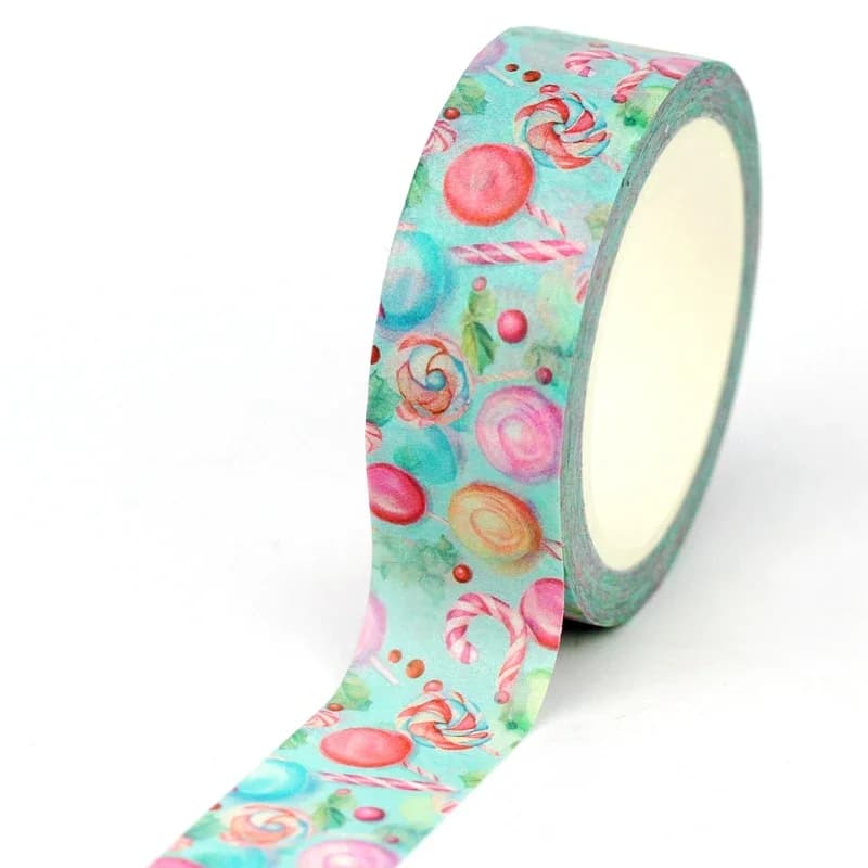 2024 NUOVO 1PC 10M Decor Lollipop Natale Washi Nastro per Scrapbooking Viaggio Adesivo Nastro Adesivo Carino Cancelleria