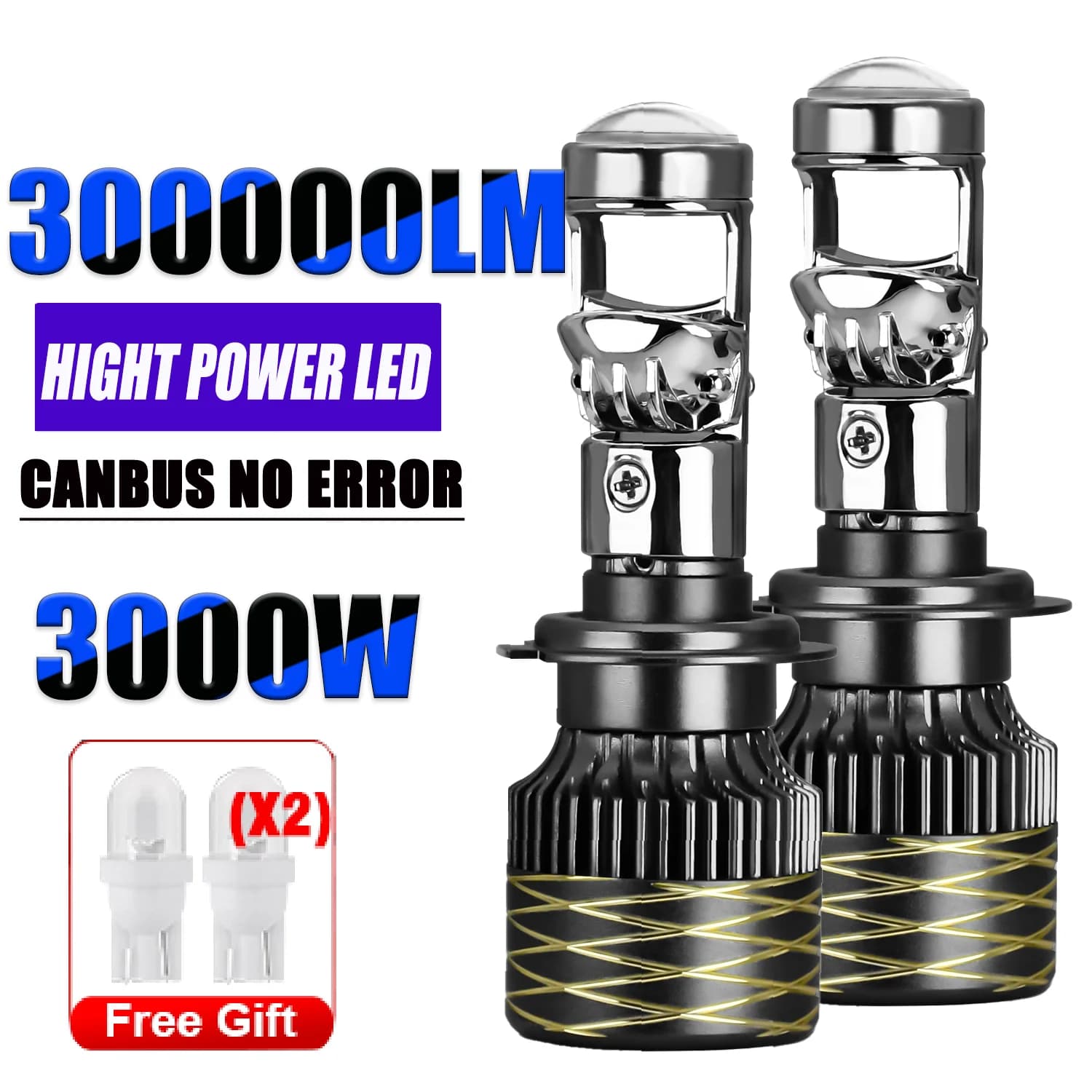JUZIXING Auto Mini Lente H4 3000W Turbo Proiettore Abbagliante 12V 24V H8/H9/H11 H7 H4 9005 9006 Faro Lampadine sulle Auto Lampada