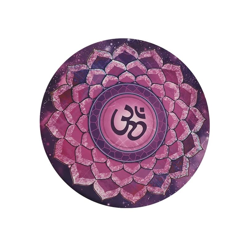 Tappetino da meditazione yoga rotondo in gomma microfibra scamosciata stampata a colori ecologico