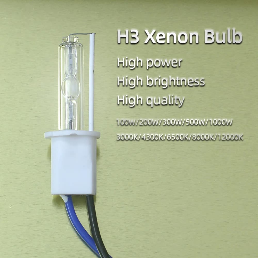 Potente Lampadina Xenon H3 1000W Super Luminosa, Faro HID ad Alta Potenza 500W, Giallo 3000K Caldo, Bianco 4300K, Bianco Freddo 6500K