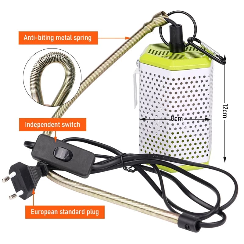 Accessori per luci calde per rettili Lampada per conservazione del calore per pappagalli per animali domestici Lampada riscaldante in ceramica per rettili Forniture per uccelli scottature anti-morso
