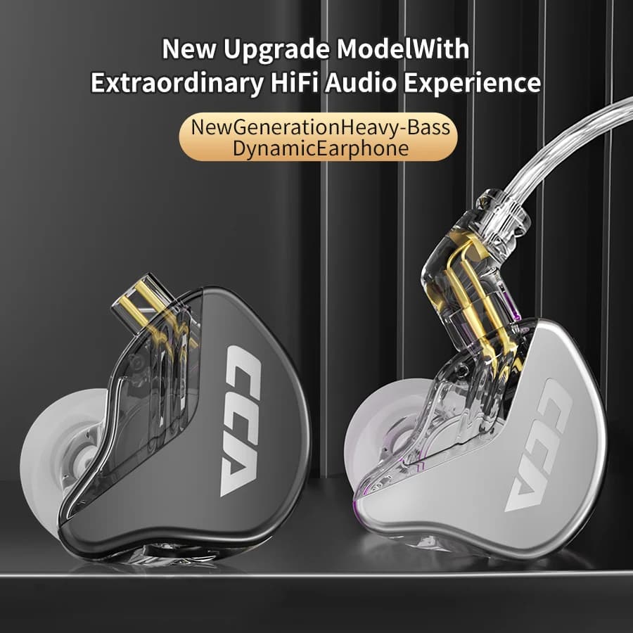 CCA CRA In Ear Cuffie cablate Driver dinamico Auricolari IEM Cancellazione del rumore Sport Gamer Auricolari con cavo staccabile senza grovigli