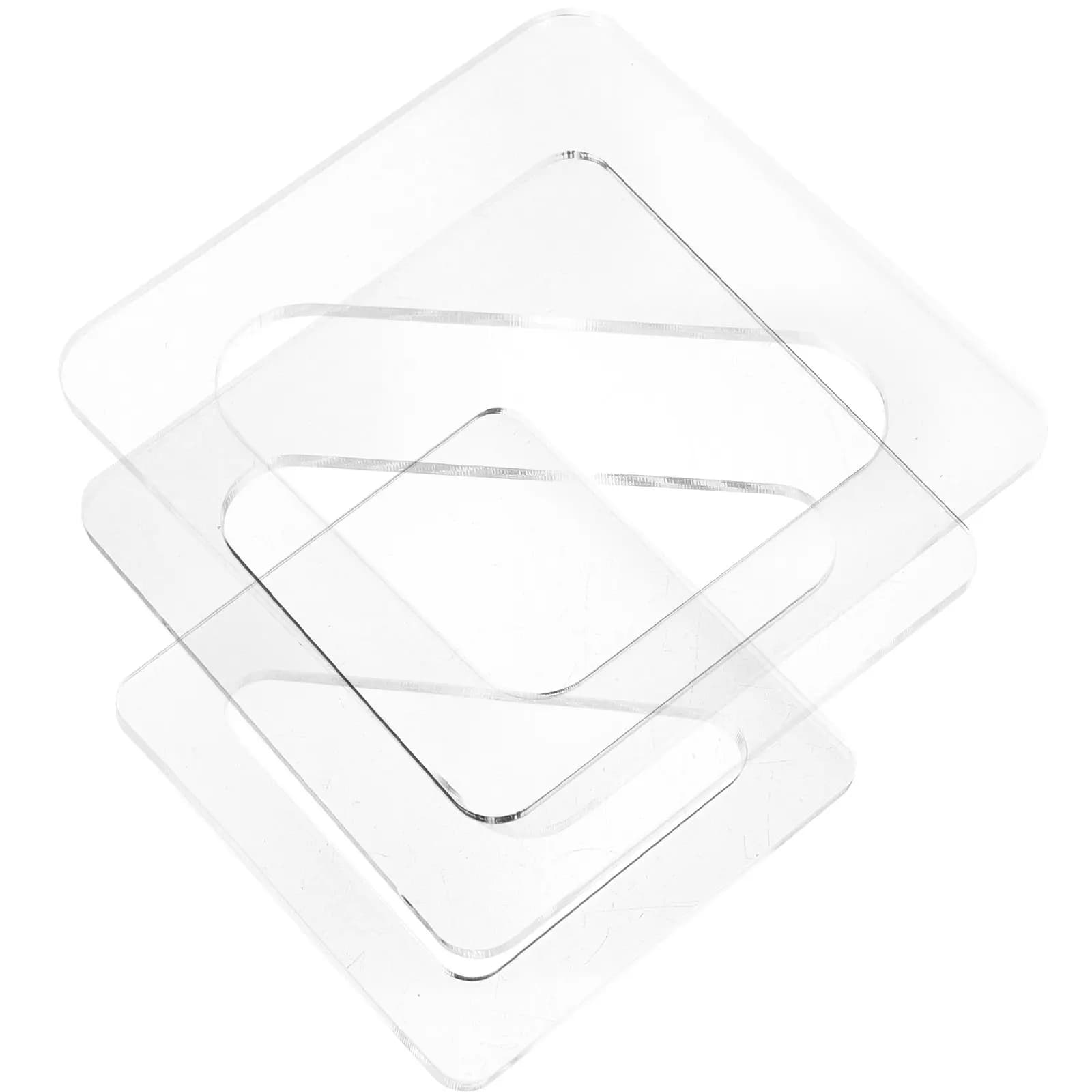Set di 3 Stampi in Acrilico per Tagliere, Strumento per Forare Triangoli, Stampo per Creare Manici, Kit Fai-da-Te per Accessori da Cucina