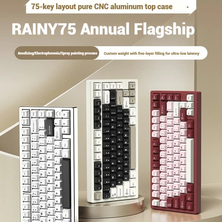 Bluetooth RAINY75 Wireless Custom Play Keyboard Sports Controller with Aluminum Body Perfect Gift for Birthdays and Rain Days