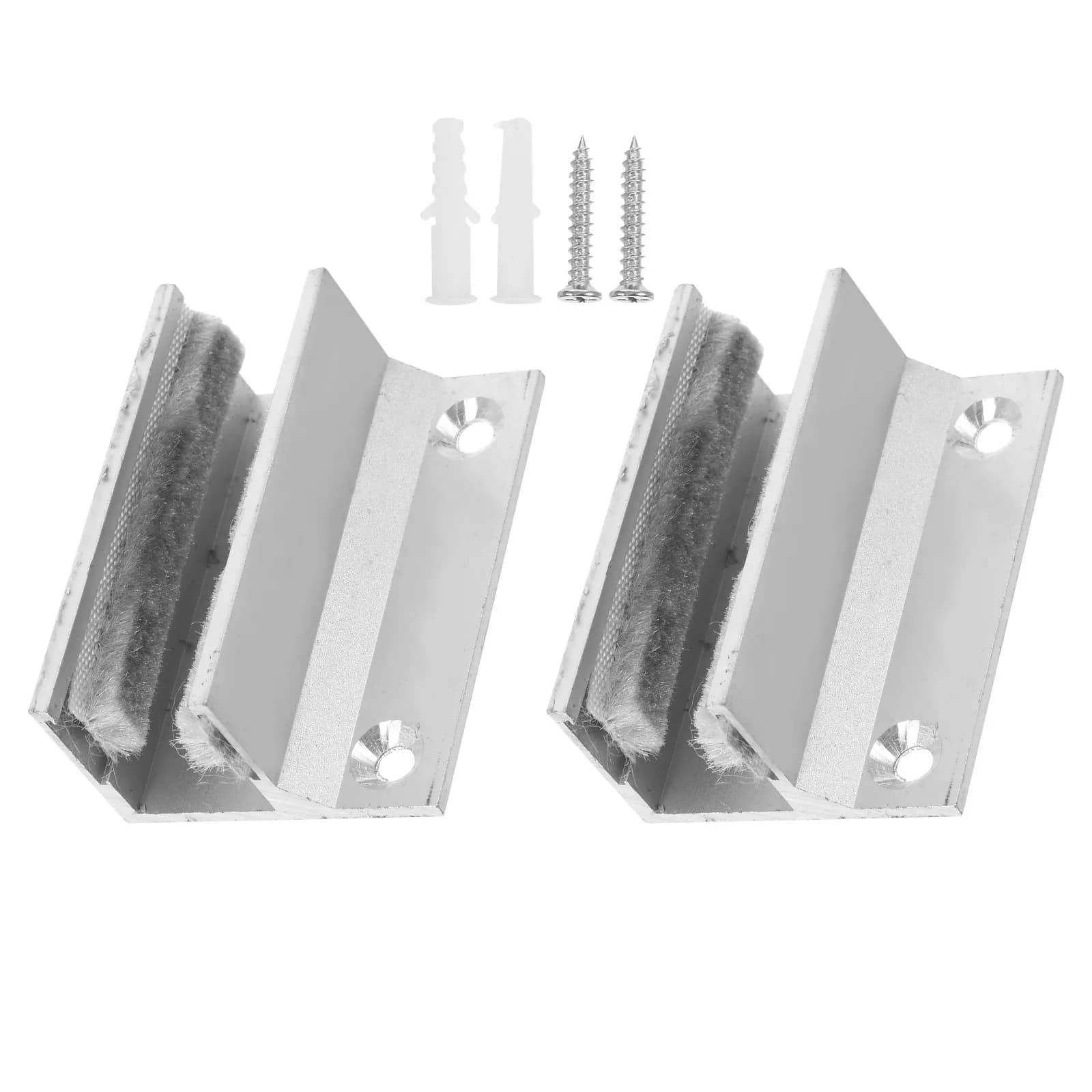 2Pcs Sliding Glass Door Floor Guide Aluminum Alloy Bottom Guide Stable Smooth Roller Adjustable for Barn Door Stay Stopper