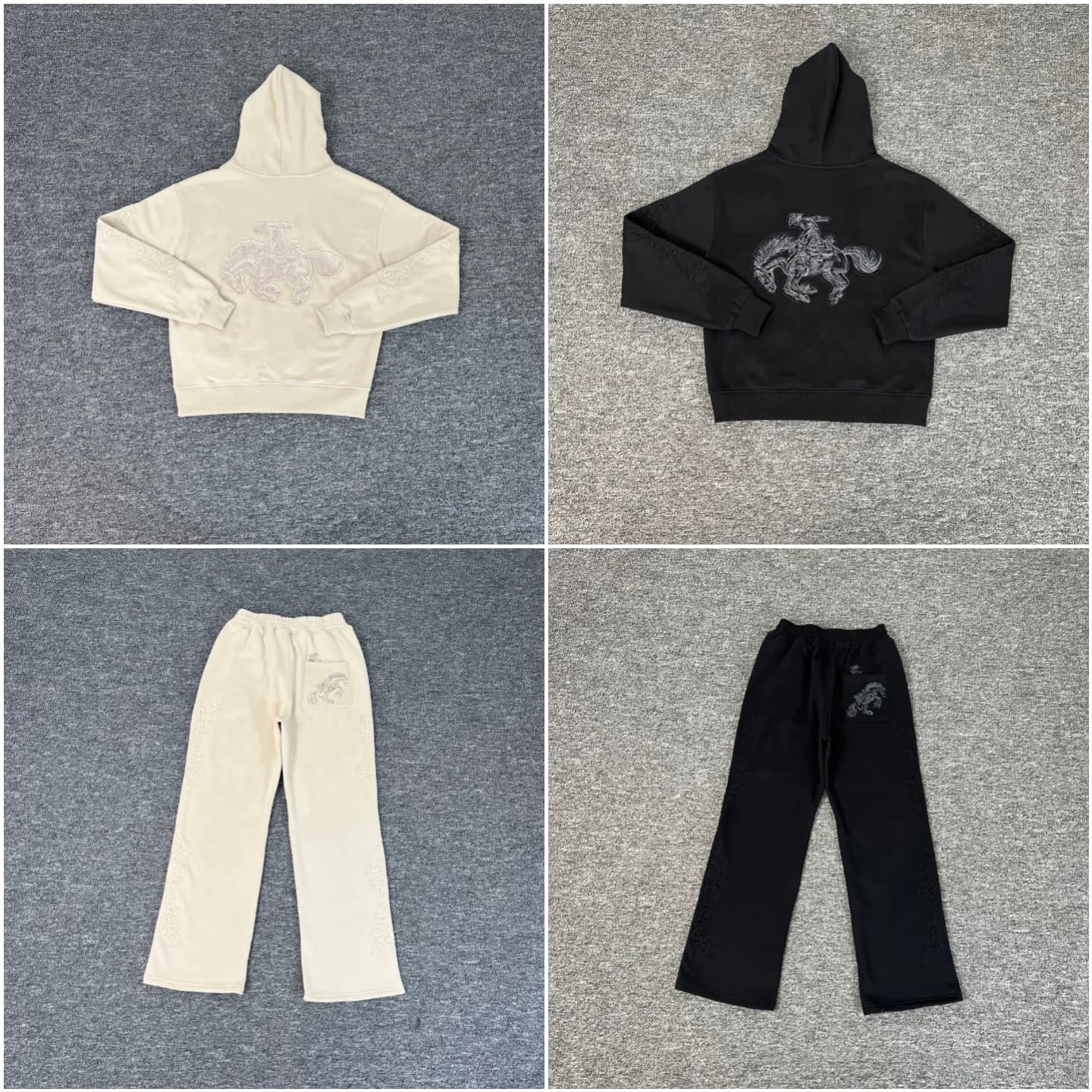 Set Trendy Giovanile Autunnale: Felpa con Cappuccio in Pile Sottile Ricamata e Pantaloni a Gamba Dritta, Maniche Lunghe