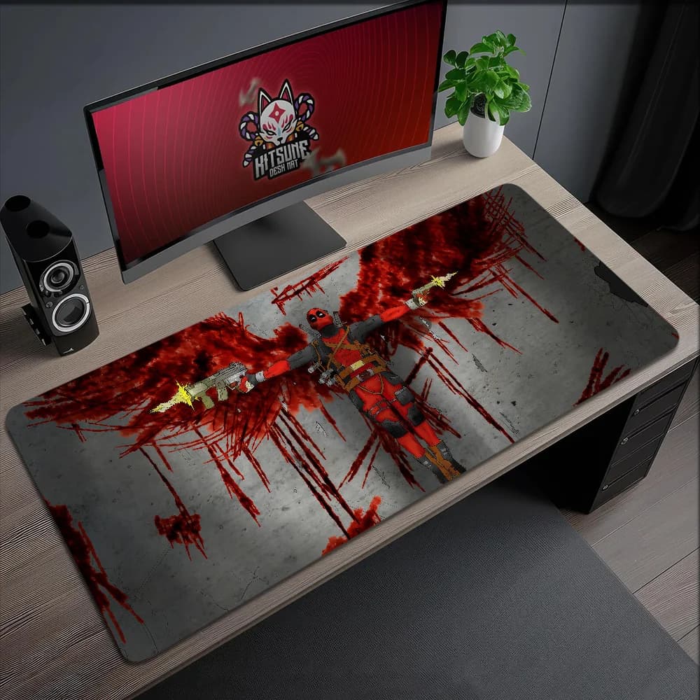 Tappetino per Mouse Antiscivolo con Bordo Rinforzato, per Ufficio, Studenti e Gaming, Mar D-Deadpool, Grande e Spesso, Divertente e Accattivante