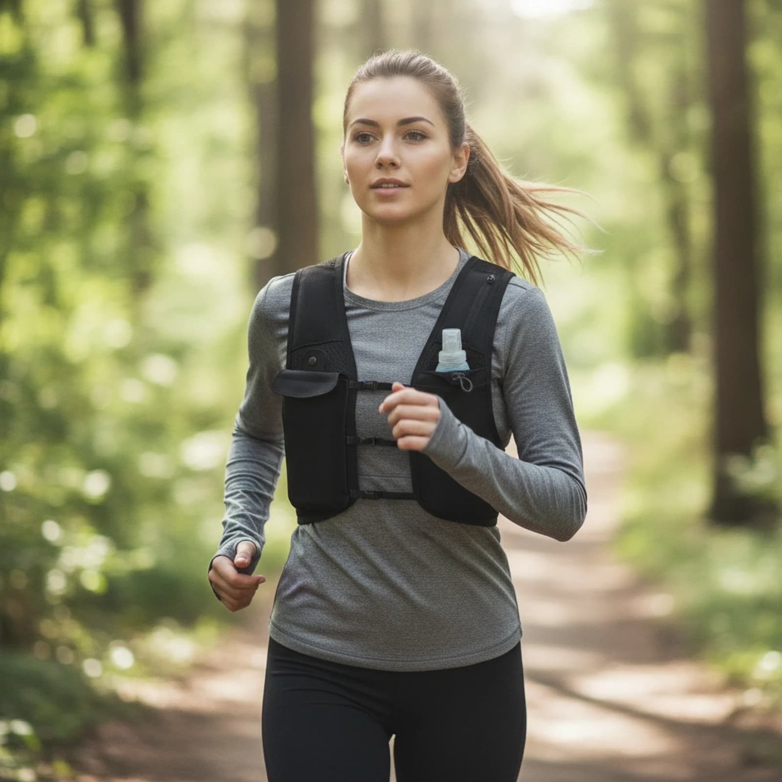 Running Vest with Water Bottle Breathable Vest with Water Bottle Hydration Pack with Water Container Secure Harness