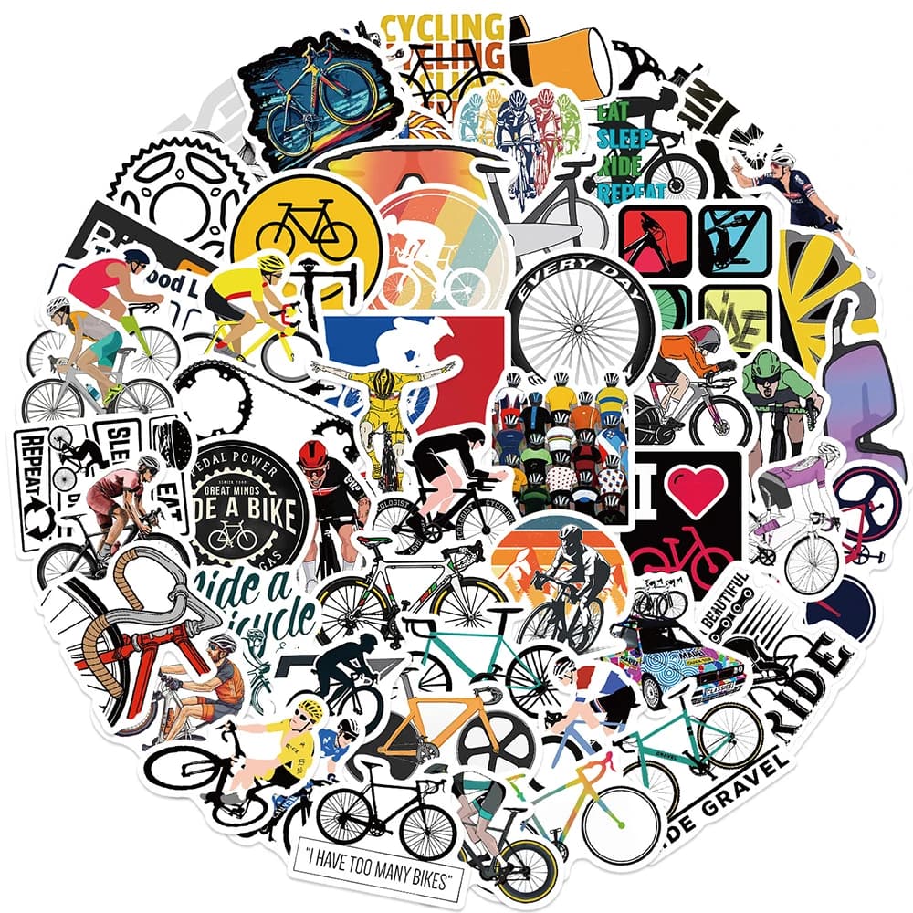 10/30/60 Pezzi Adesivi Graffiti per Bici da Montagna, Adesivi Cartoon Ispirazionali per Ciclismo, Decorazioni per Casco Moto e Telefono