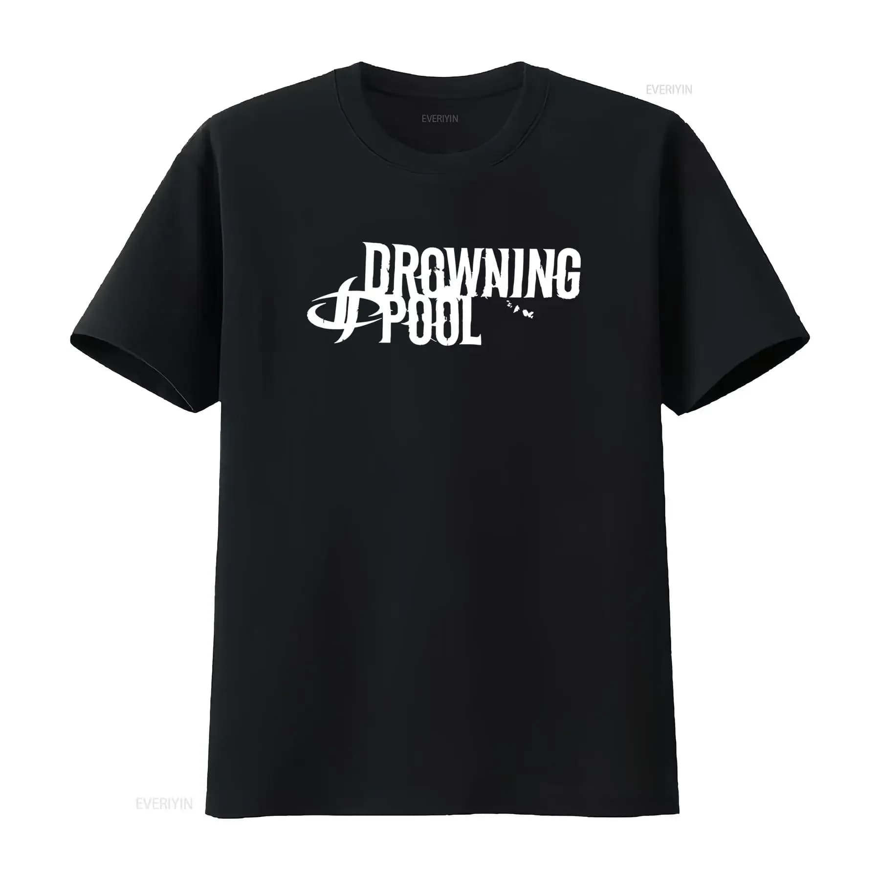 T-shirt con logo della band DROWNING POOL per uomo e donna, disponibile nelle taglie S-XXL, nero, bianco, vintage, lavato, comodo e morbido