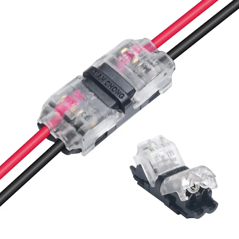 20/40Pcs Pluggable LED Wire Connectors 2 Pin 2 Way Universal Compact Terminals, No Wire-Stripping for Quick Electrical Wiring