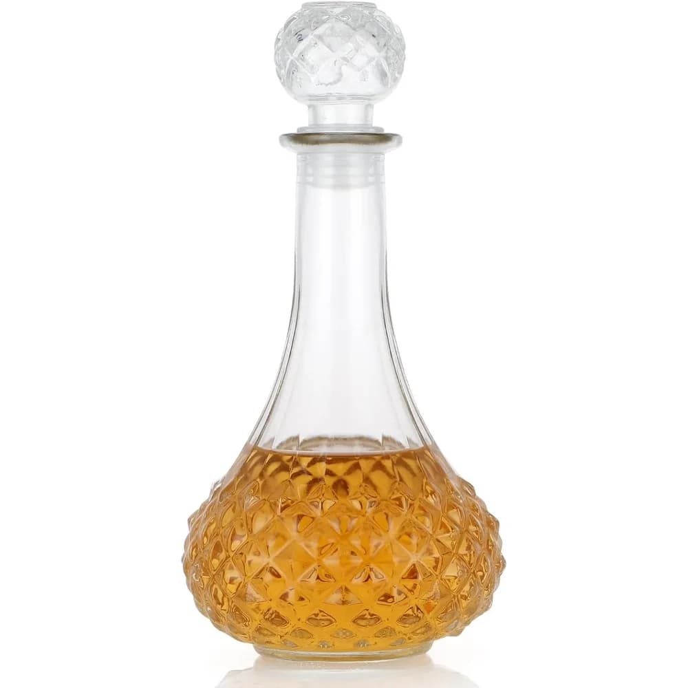 Decanter in vetro con tappo ermetico, bottiglia decanter per liquore da 800 ml/27 once per vino, whisky, brandy, vodka (collo lungo)