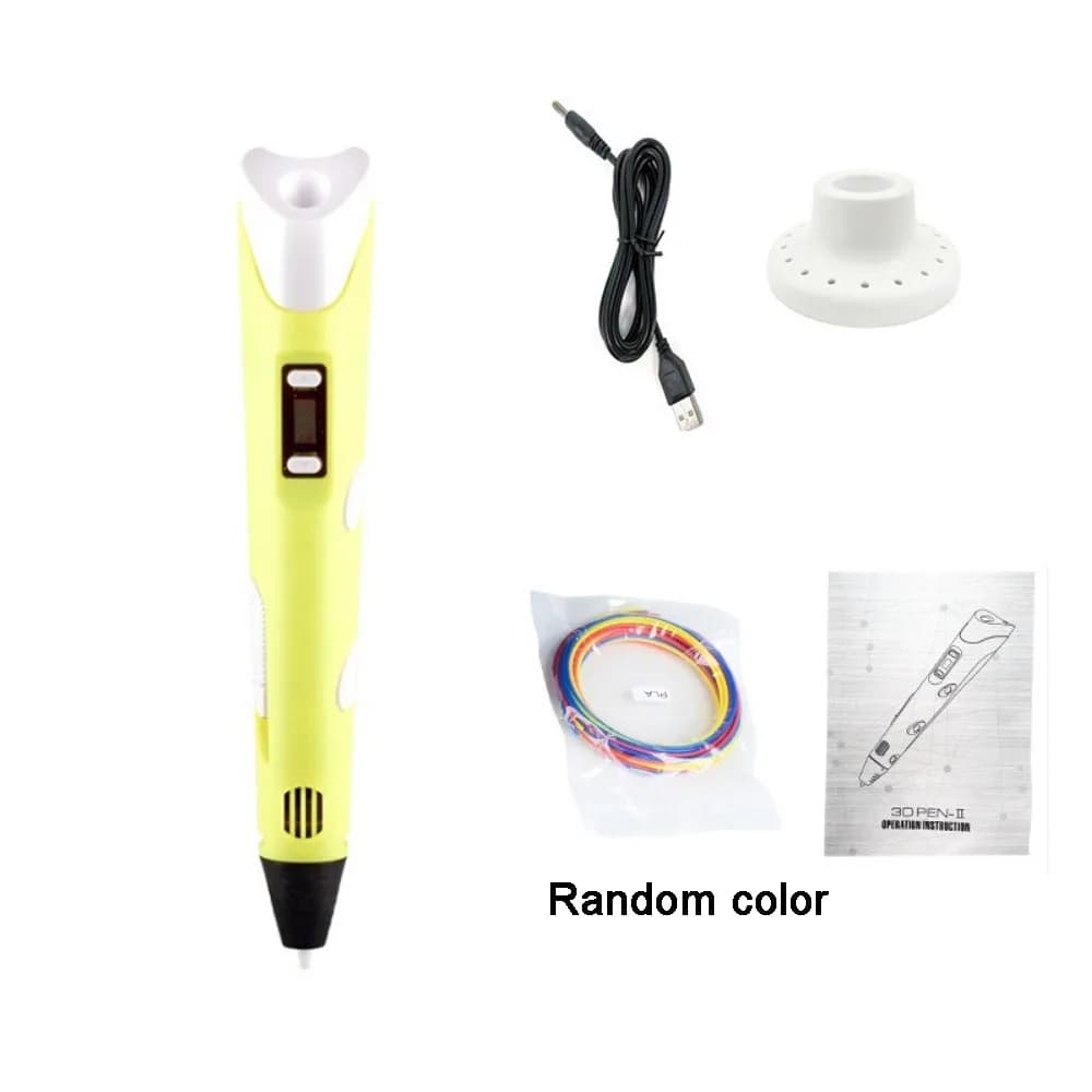 USB 3D Printing Pen Adjustable Speed Safe Painting DIY Drawing Pens LED Display with PLA Filament 3D Graffiti Drawing Tool