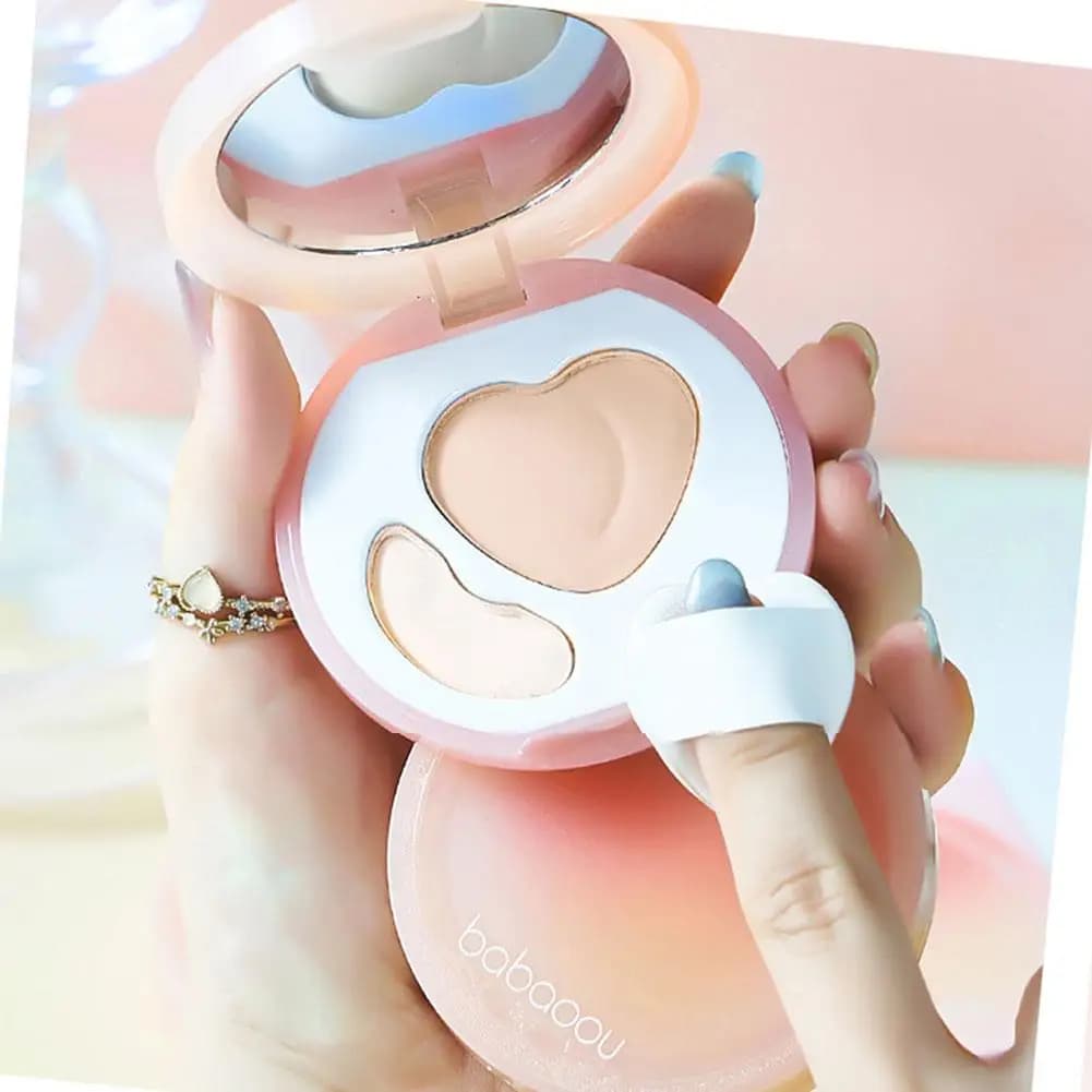 Crema Illuminante a Doppio Effetto, Palette Illuminante Effetto Pera, Correttore Viso a Lunga Durata, Delicato e Portatile