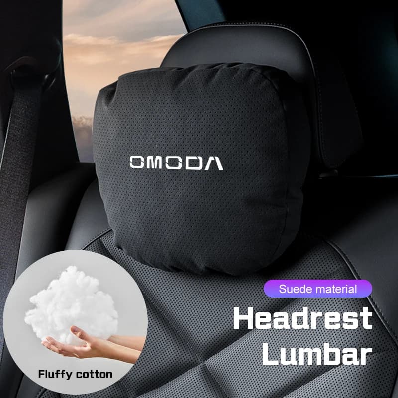 Cuscino poggiatesta e supporto lombare traspirante in pelle scamosciata per auto Chery Omoda 5 9 FX C5 E5 EV S9 C9 PHEV A9 - Accessori