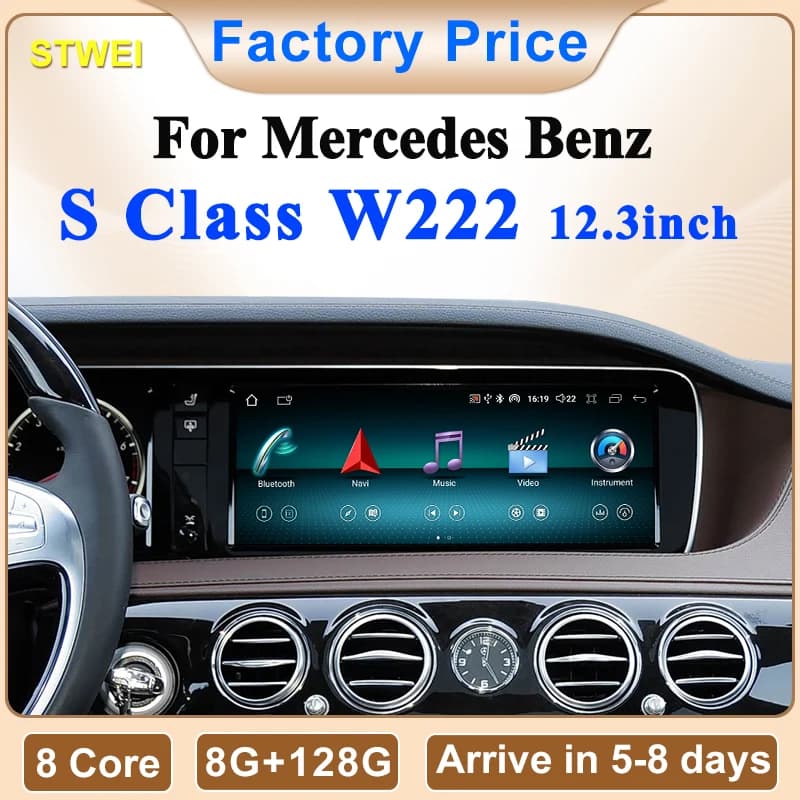 STWEI 8Core Android14 Wireless Carplay Auto Lettore Video Per Auto Schermo Multimediale Per Mercedes Benz Serie S W222 NTG5.0 GPS NAVI