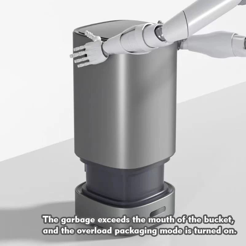 Cestino Intelligente con Sensore e Chiusura Automatica, Funzione di Aspirazione Sacchetti, con Imballaggio Automatico del Sacchetto della Spazzatura, per Bagno e Toilette