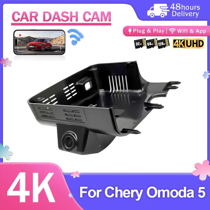 Plug And Play Night Vision Easy Installation Wifi Car DVR 4K 2160P Dash Cam For Chery Omoda 5 C5 E5 5X Deluxe 2024 2025 2026