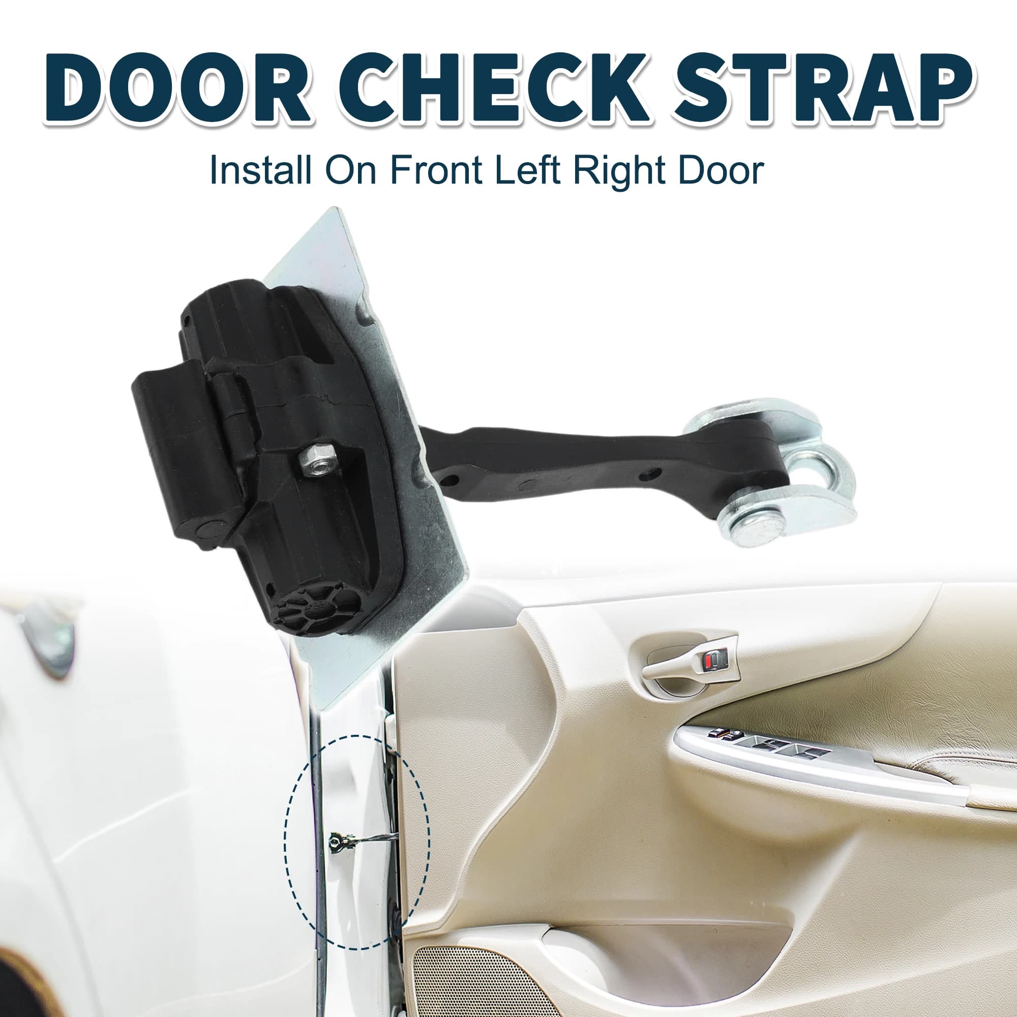 UXCELL Limitatore del tappo della cinghia di controllo della porta per Citroen C4 Picasso II 2013-2021 9676345180 Staffa di controllo porta anteriore sinistra destra