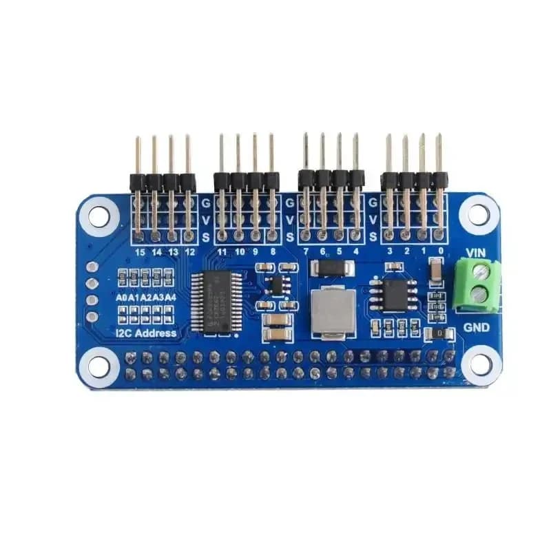 16 Channel PWM Servo Motor Driver HAT Module Shield Expansion Board Raspberry Pi RPI Zero WH 3B Plus 4B