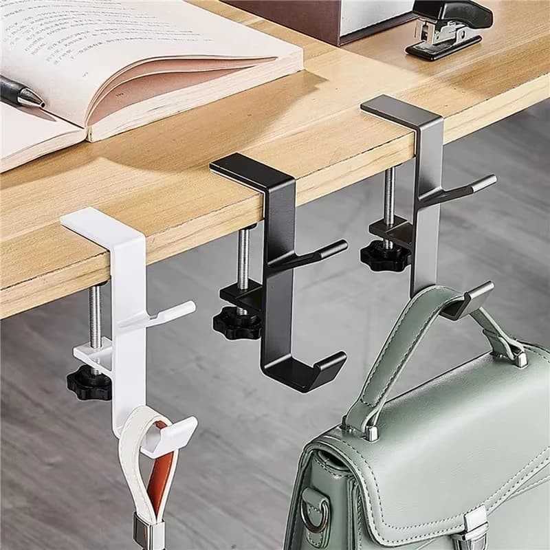 Adjustable Desktop Board Hook Game Headphone Clips Desk Hook Backpack Hanger Hook for Hanger Home Office Organizer Without Punching