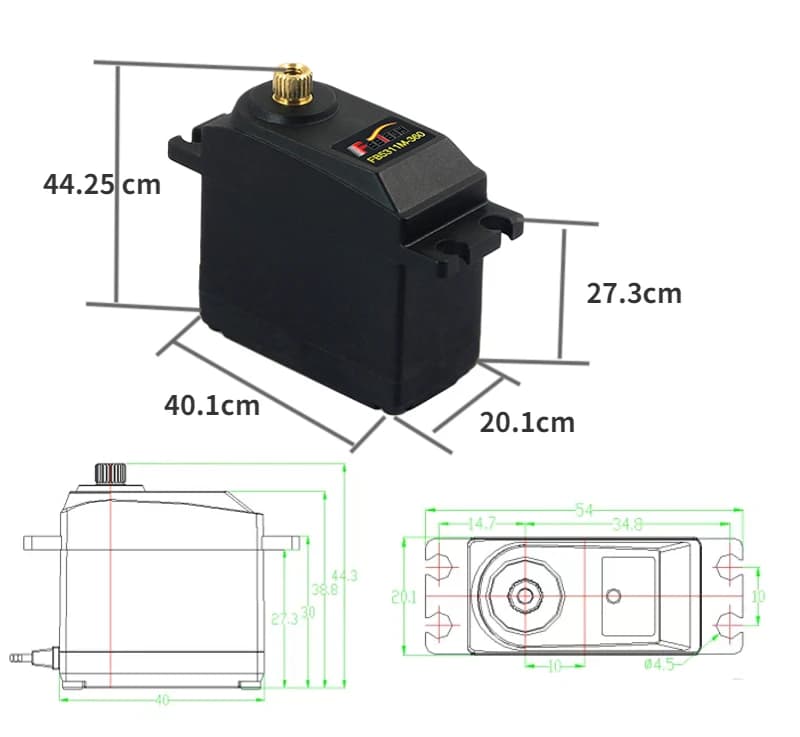 Servo digitale standard con ingranaggi in metallo da 15 kg Feetech FB5311M-360 per modello di auto RC elicottero robot fai da te educativo con feedback