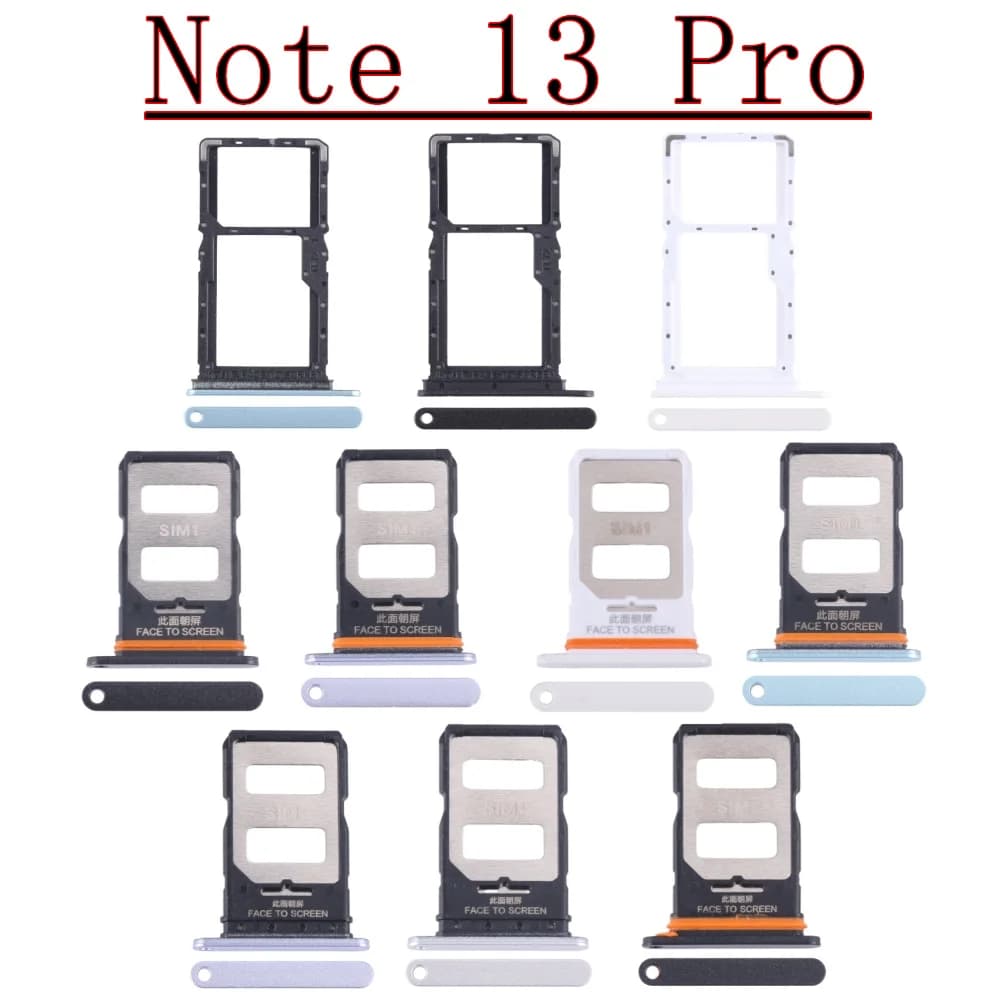 Dual Chip Sim Card Tray Reader For Xiaomi Redmi Note 13 Pro 4G 13Pro+ 5G Micro SD Card Holder SIM Card Slot Replacement Parts