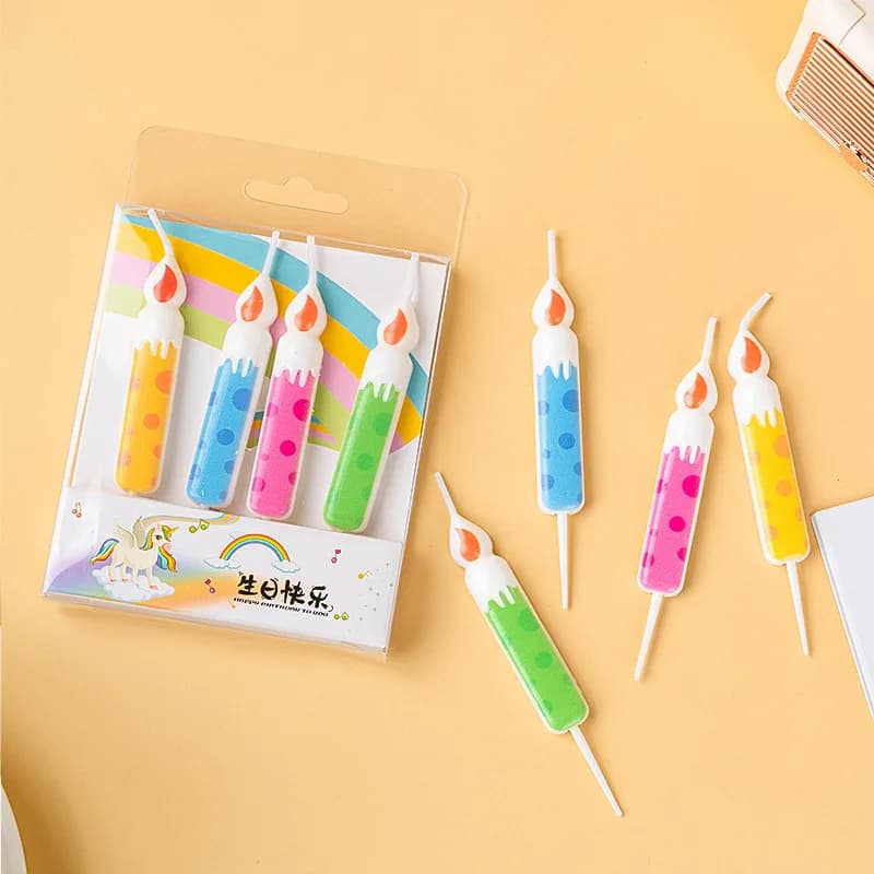 Retro Birthday Colorful Four-season Monsoon Flame Candle Cake Dessert Decoration Dessert Baking Party Atmosphere Outfit