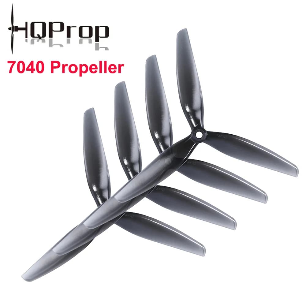 4PCS HQProp 7X4X3 7040 7 pollici 3 pale/tri-lama Elica Grigio Chiaro (2CW + 2CCW) Poli Carbonatato per FPV RC Drone