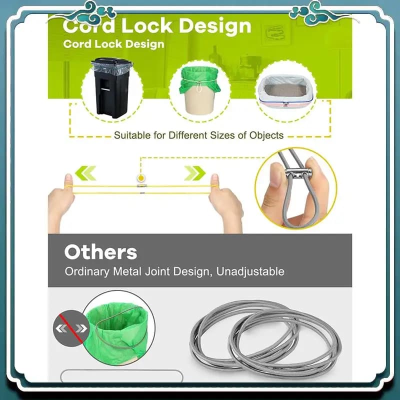 Fasce per bidoni della spazzatura premium da 6 pezzi Cord Lord Fasce in gomma per bidoni della spazzatura di grandi dimensioni regolabili adatte per bidoni della spazzatura da 8-33 galloni Fascia multifunzione D