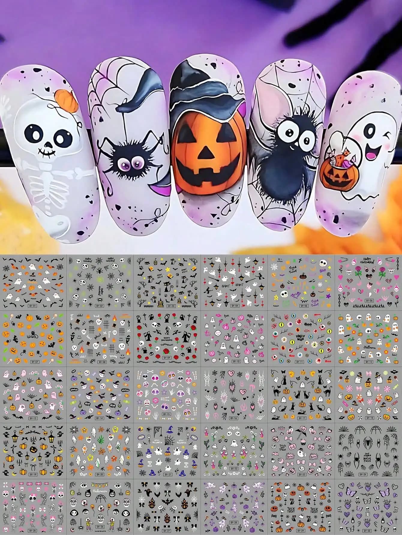 12pcs/Set White Cartoon Snowflake Elk Santa Nail Art Stickers 5D Winter Snow Animal Leaf Deer Gift Star