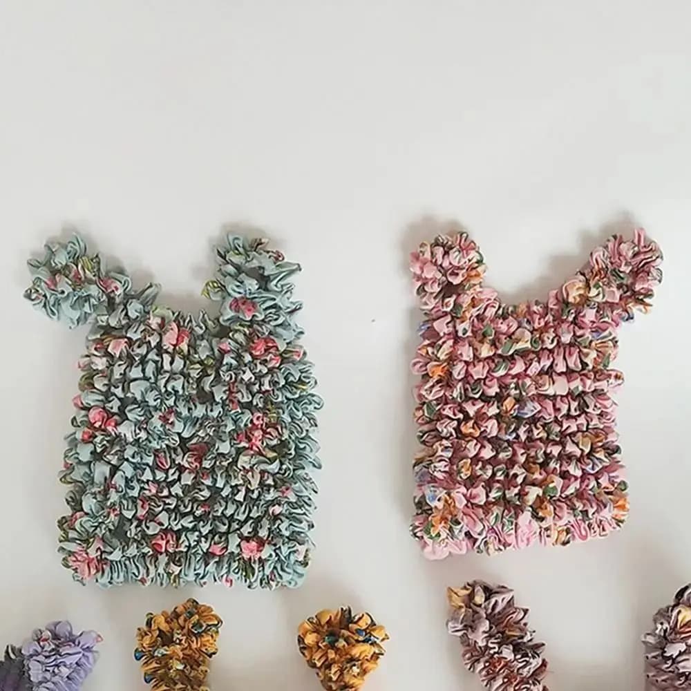 Borsa Portatile Pieghevole a Bolle, Elastica in Chiffon, Riutilizzabile, Espandibile, Floreale, per la Spesa e Snack