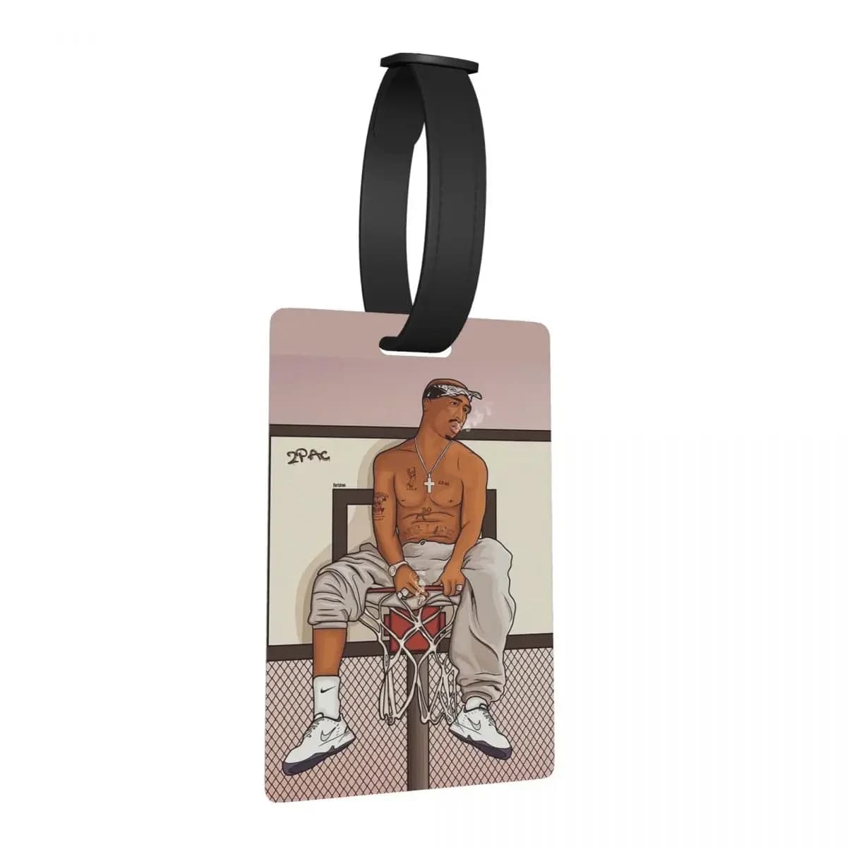 Rapper Tupac 2PAC Hip Hop Etichette per bagagli Accessori per valigie Viaggio Carino Bagaglio Imbarco Tag Porta etichette ID Nome Indirizzo
