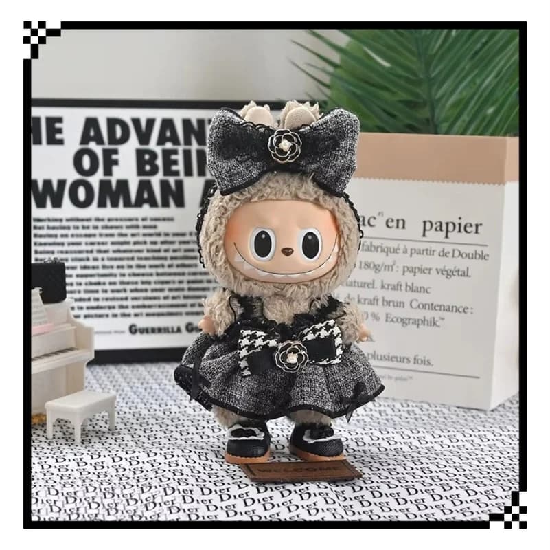 Only clothes for dolls 17 cm Labubu Kids clothes Labububu Cieco Pendulum pendant high quality Toy Cute Set Kids Gift