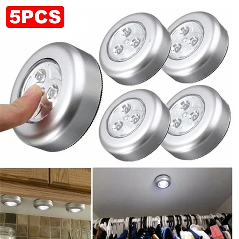 5PCS Touch LED Book Light Under Cabinet Light Wireless LED Wall Lamp Bedside Lamp Battery Powered Night Light Wardrobe Lighting