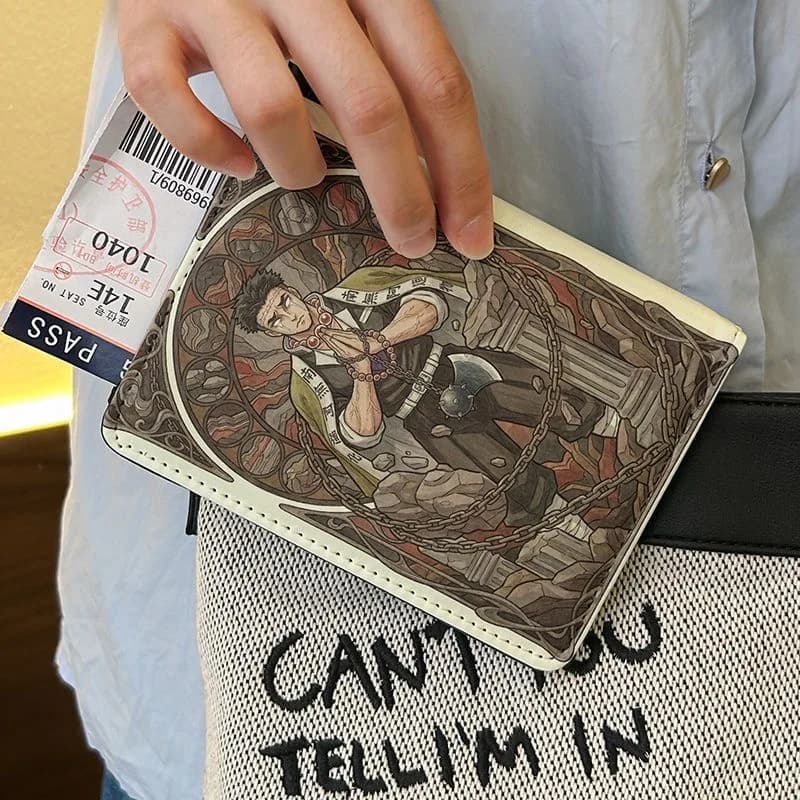 Anime Demon Slayer Wallet Tanjiro Agatsuma Zenitsu Kamado Nezuko Pu Passport Holder Travel Passport Cover Business Card Billfold