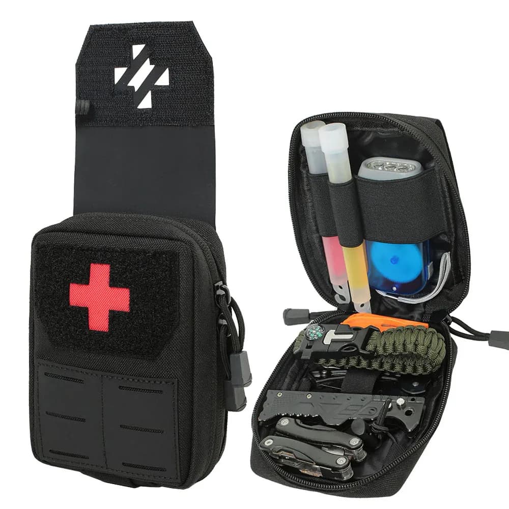 Kit di pronto soccorso tattico Borsa medica per escursionismo Viaggi Casa Custodia per marsupio di emergenza Strumenti di sopravvivenza portatili Custodia Molle EDC